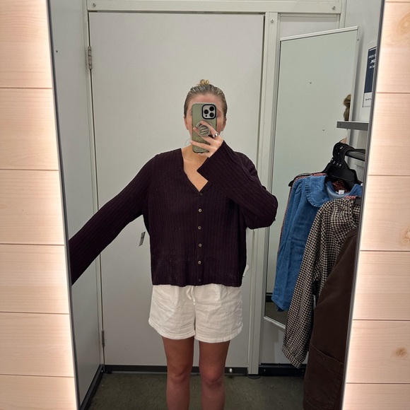 Old navy Plum Ribbed Cardigan - Picture 3 of 4